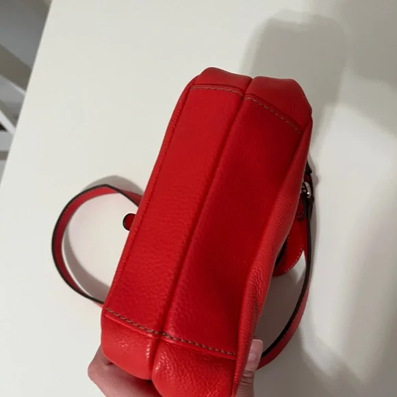 Tignanello Women’s Bright Coral Genuine Leather Statement Crossbody Bag - Picture 7 of 7